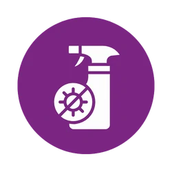 Pictogramme d’un spray désinfectant : traiter les surfaces
