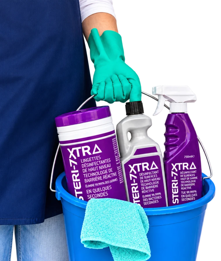 Seau d’entretien avec les désinfectants STERI-7 XTRA