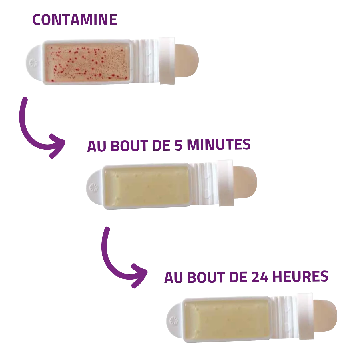 Test de durée sur languettes contaminées